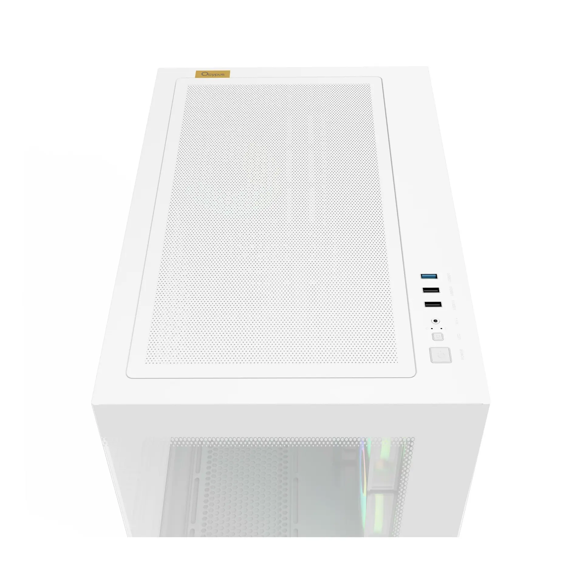Casing OCYPUS GAMMA C54 ARGB | M-ATX PC Case Include 3 Fans ARGB - White - Image 6