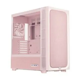 JualTRYX FLOVA F50 Mid Tower ATX PC Case Tempered Glass – PINK