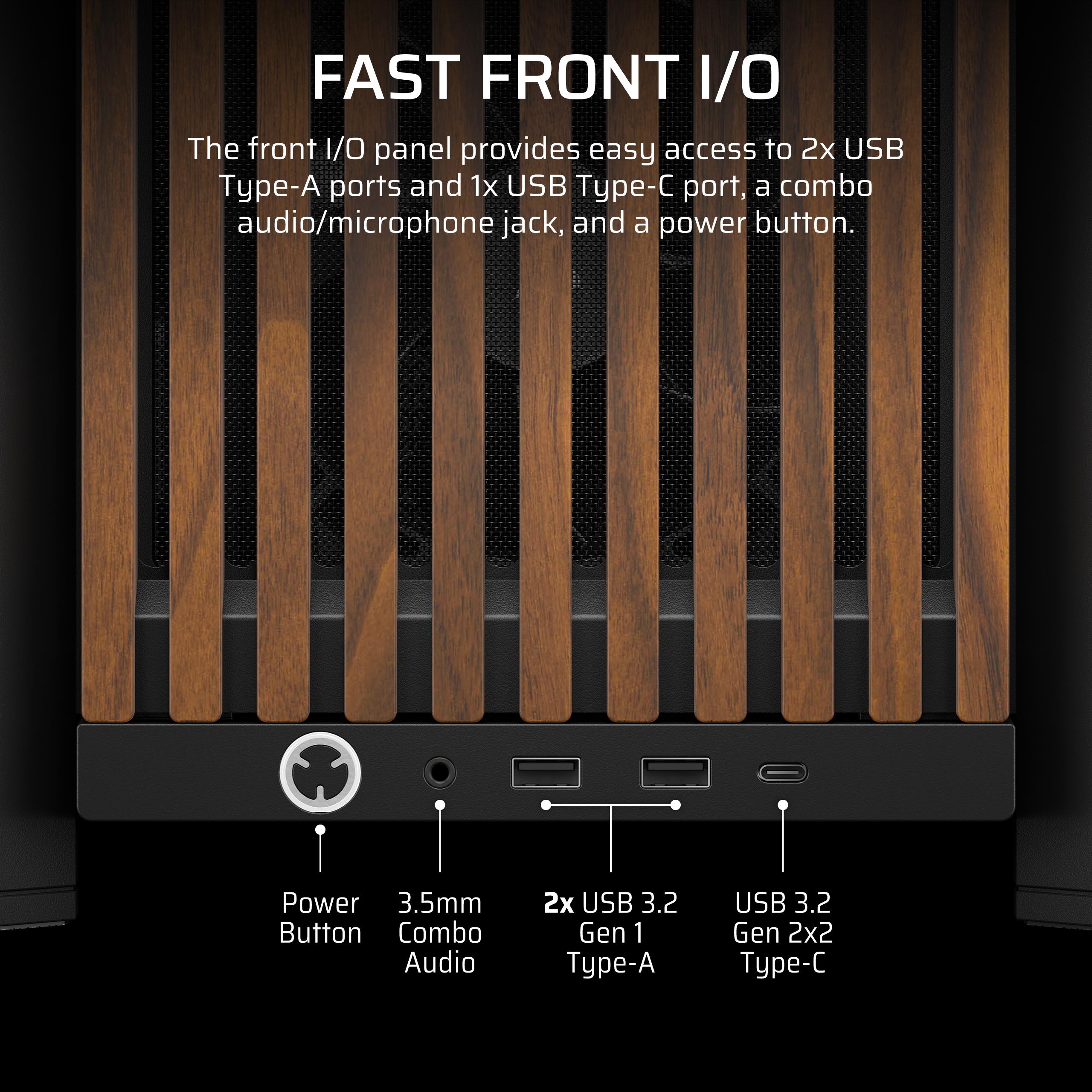 Corsair FRAME 4000D WOOD RS Mid-Tower PC Case Black Walnut | Modular Design | Adjustable Cooling | 4x PWM Fans - Image 7