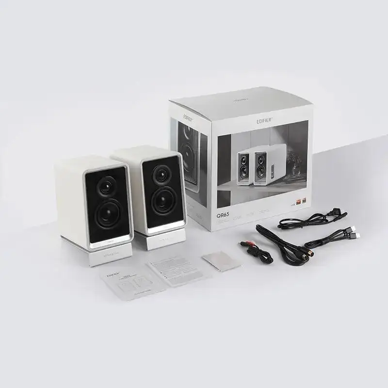 EDIFIER QR65 Desktop Active Monitor with GaN Charger 65W Bluetooth V5.3 Hi-Res Audio - White - Image 4