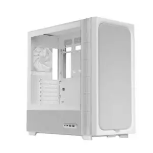 JualTRYX FLOVA F50 Mid Tower ATX PC Case Tempered Glass – WHITE
