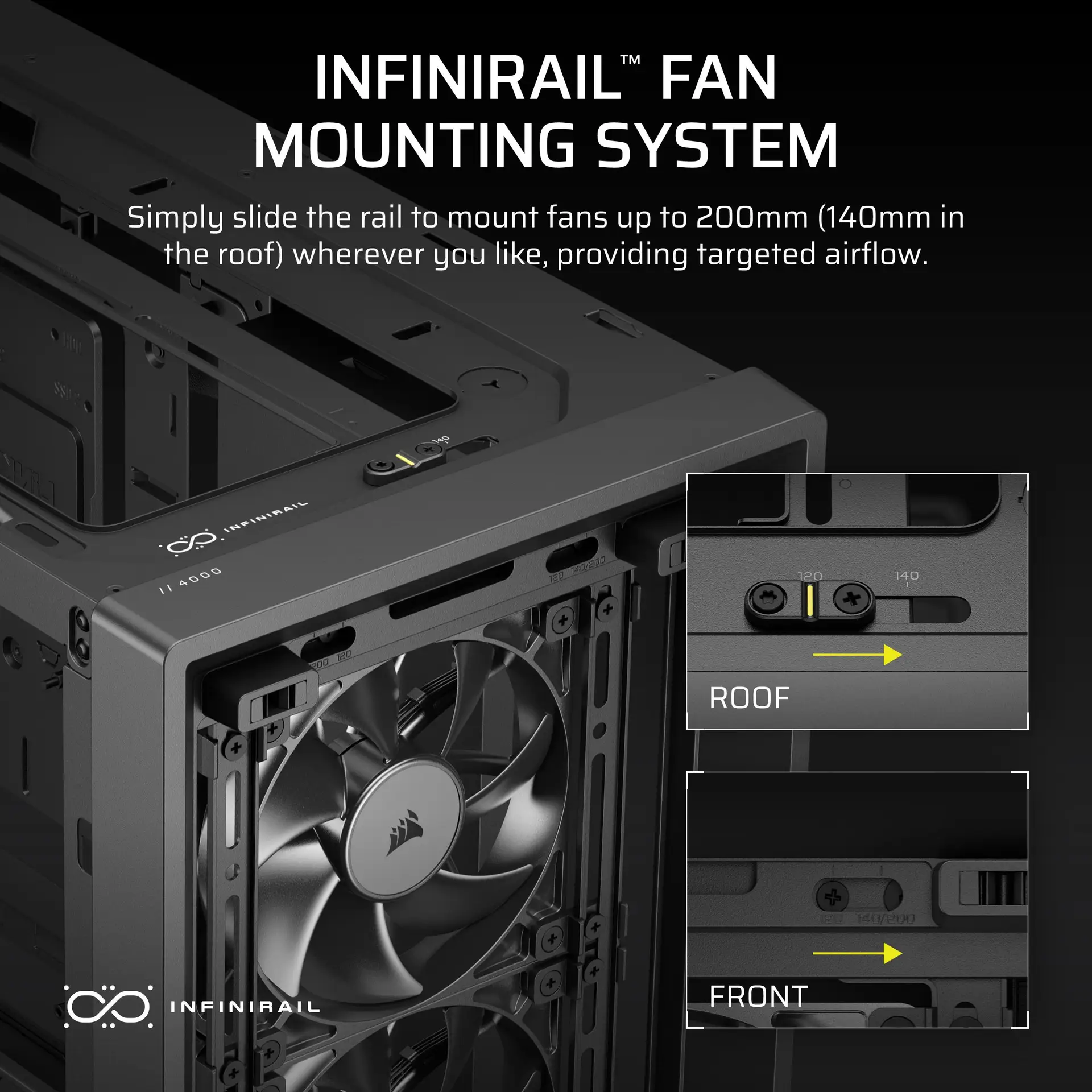 Corsair FRAME 4000D WOOD RS Mid-Tower PC Case Black Walnut | Modular Design | Adjustable Cooling | 4x PWM Fans - Image 5