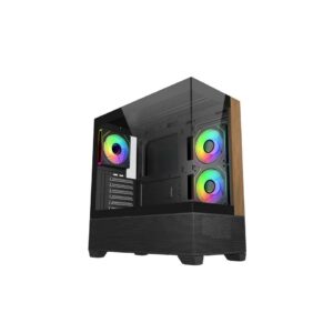 JualCoolerMaster Elite 690 Wood | ATX PC Case Include 3 ARGB Fans – Black