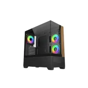 JualCoolerMaster Elite 690 Wood | ATX PC Case Include 3 ARGB Fans – Black