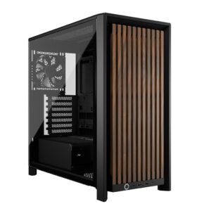 JualCorsair FRAME 4000D WOOD RS Mid-Tower PC Case Black Walnut | Modular Design | Adjustable Cooling | 4x PWM Fans