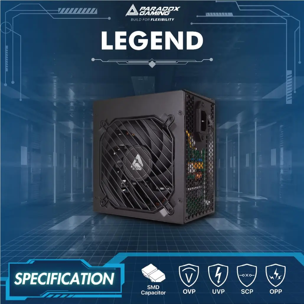 Power Supply PARADOX GAMING LEGEND 750W BRONZE - Flat Cable Non Modular - Image 3