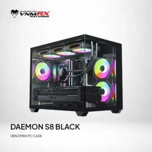 JualCASING VENOMRX DAEMON S8 | Panoramic PC Case M-ATX &ndash; BLACK