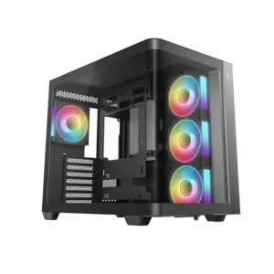 JualCasing DEEPCOOL CG530U 4F – Panoramic Curved ATX PC Case Include 4 Fan ARGB – BLACK