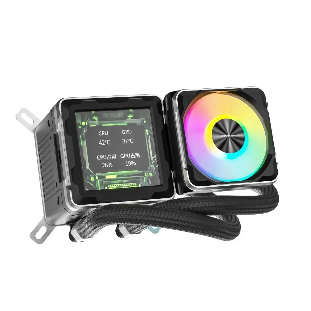 FPMAX ICE CORE L240 | AIO Liquid Cooler ARGB 240mm with Smart Display 2.73" - Black - Image 5
