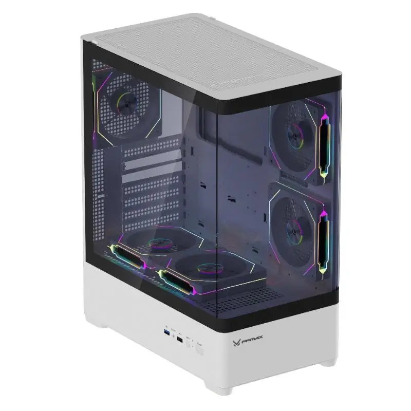 CASING FPMAX Diamond R4A Pro Nova - ATX PC Case Include 3 ARPW - White - Image 2