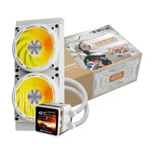 JualdarkFlash EXPLORE DE240 ARGB – AIO Liquid Cooler 240mm with Magnetic Display IPS 2.88″ – White