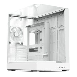 JualCASING APNX V2 – ATX Mid Tower Case 3 Side Tempered Glass Panel Include 4 FAN – White
