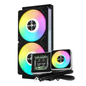 JualFPMAX ICE CORE L240 | AIO Liquid Cooler ARGB 240mm with Smart Display 2.73″ – Black