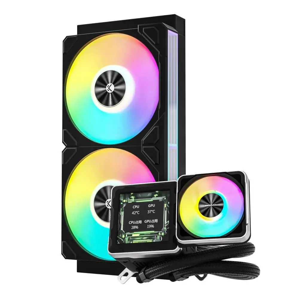 FPMAX ICE CORE L240 | AIO Liquid Cooler ARGB 240mm with Smart Display 2.73" - Black