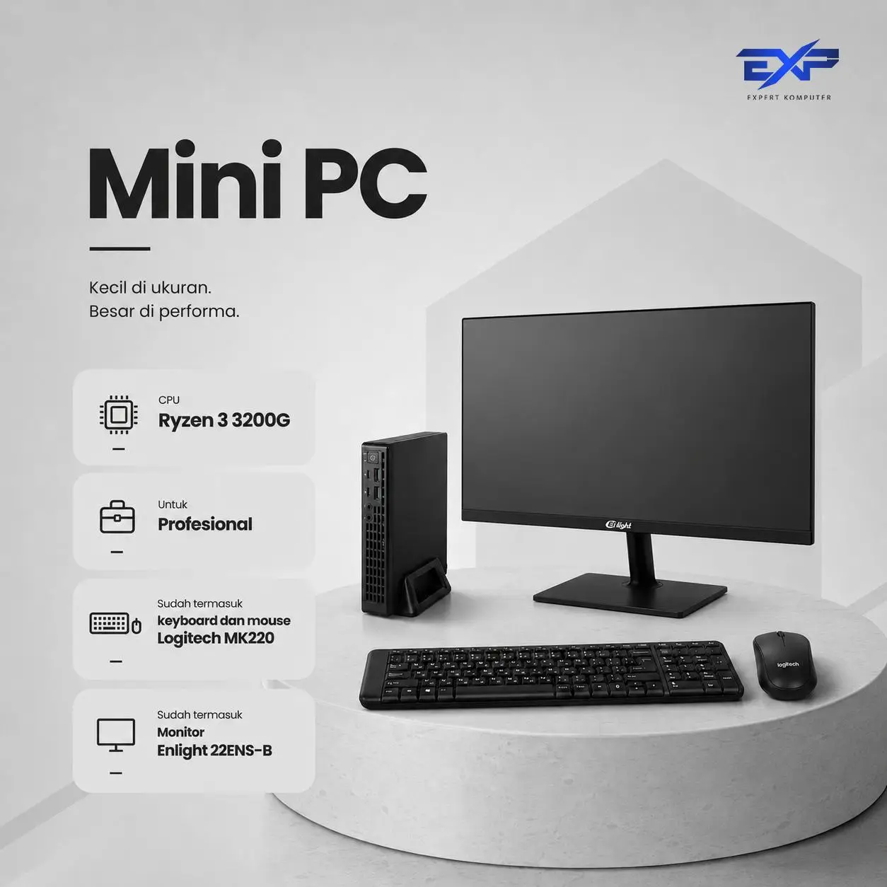 EXP PC Office | ASRock Jupiter X300 | Ryzen 3 3200G | 8GB | 256GB [Free Packing Kayu