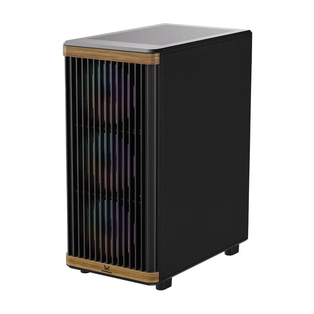 CASING FPMAX WIND SHELL G20 - ATX PC Case Include 3 FAN - Black Wood - Image 3