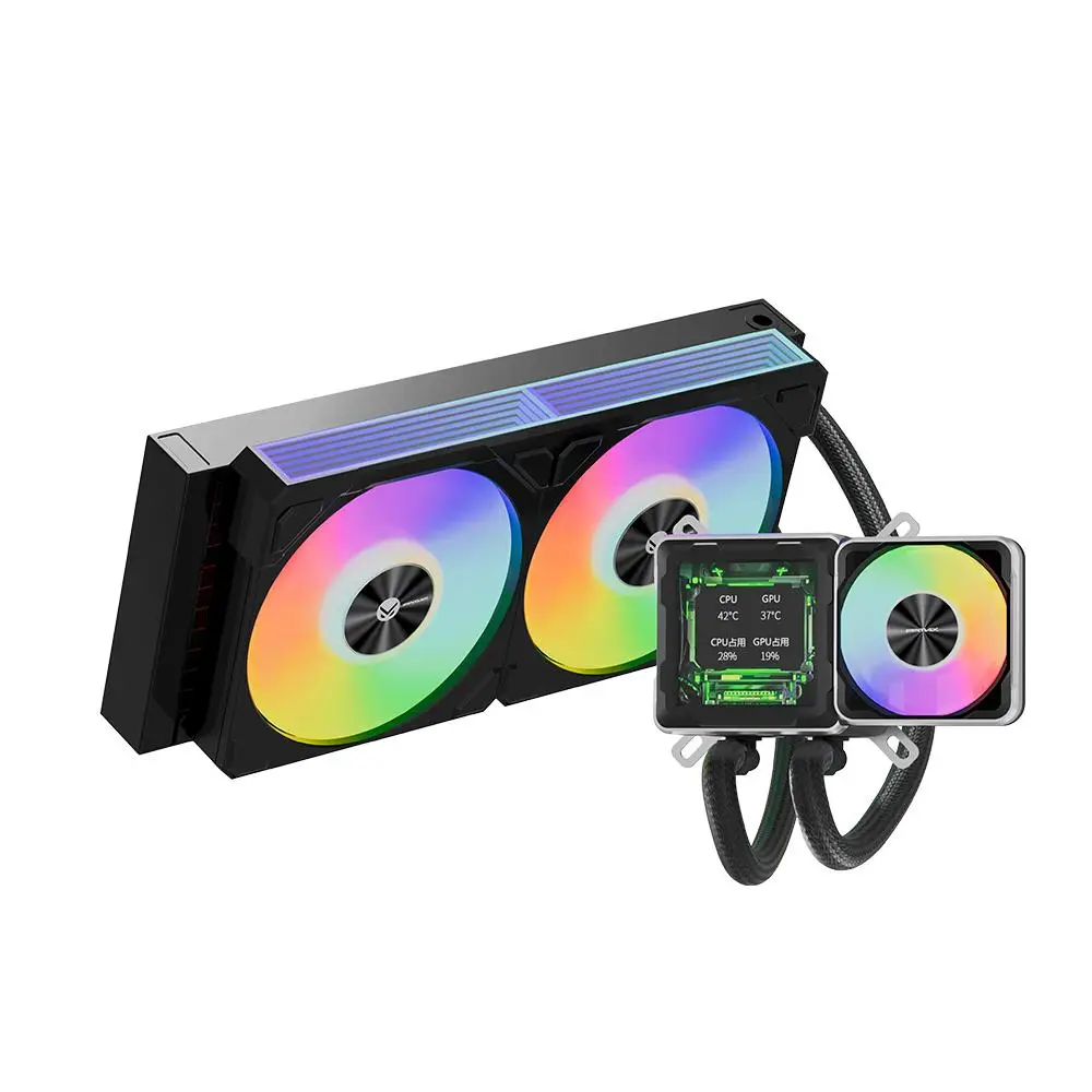 FPMAX ICE CORE L240 | AIO Liquid Cooler ARGB 240mm with Smart Display 2.73" - Black - Image 2