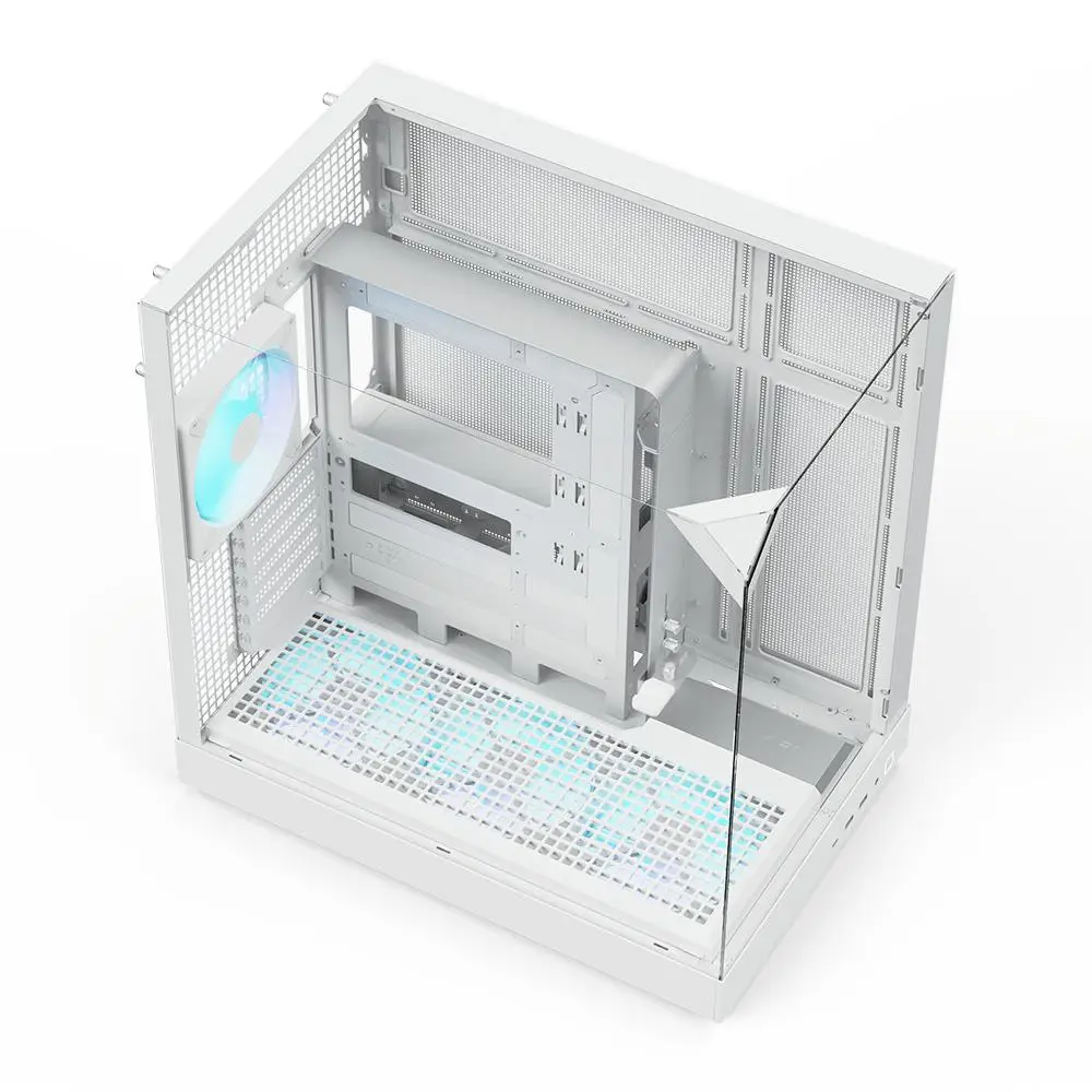 CASING APNX V2 - ATX Mid Tower Case 3 Side Tempered Glass Panel Include 4 FAN - White - Image 2