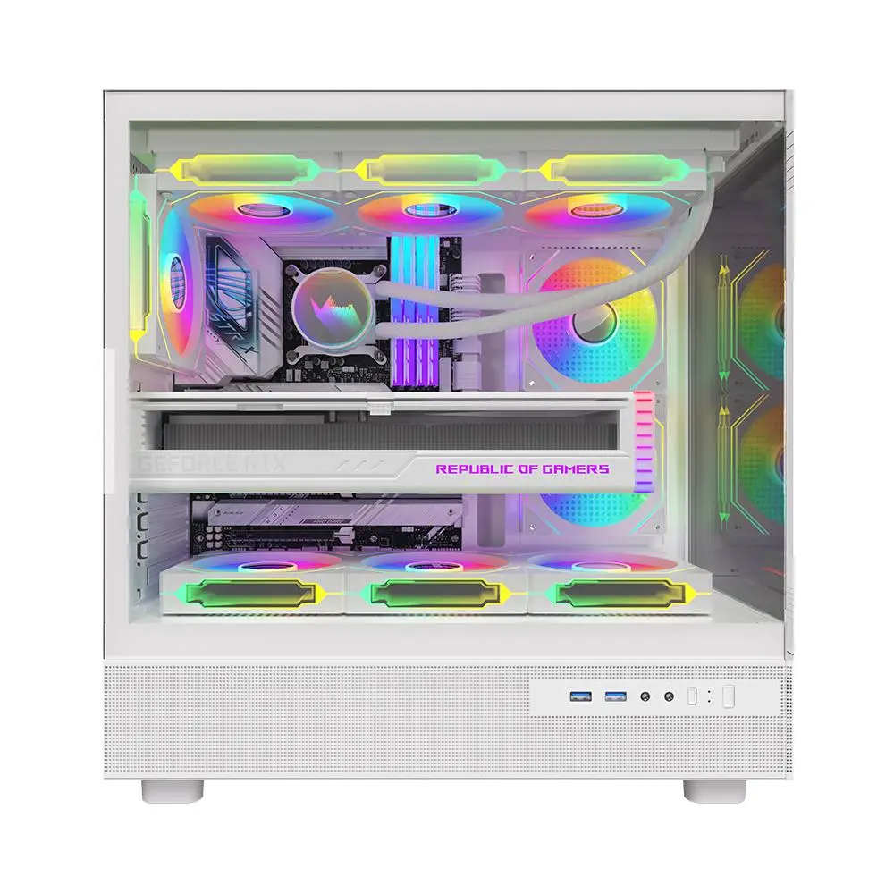 Casing FPMAX Diamond Z8 Nova | ATX PC Case Include 3 ARGB Fan - White - Image 2