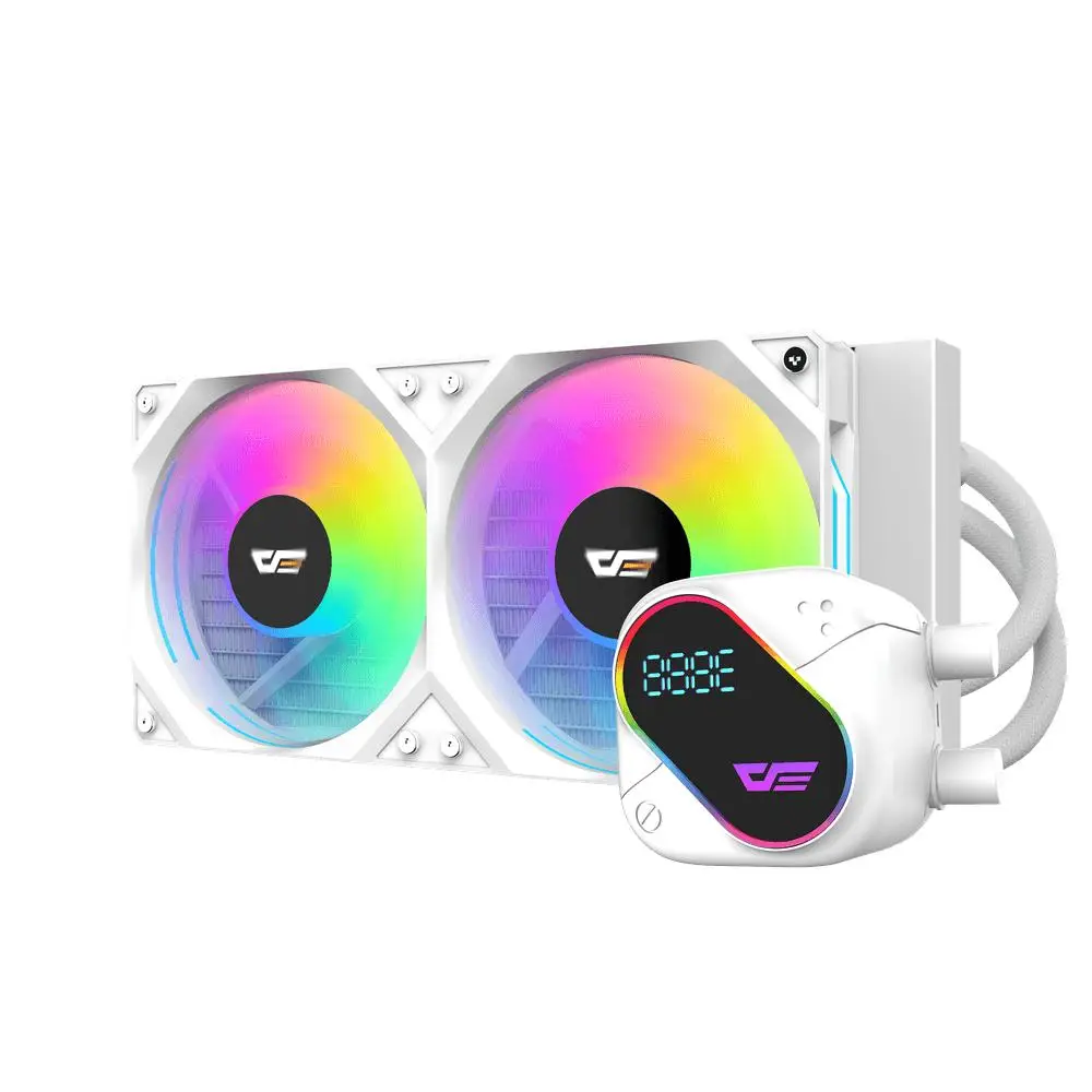 darkFlash Explore DO240 | AIO Liquid CPU Cooler ARGB with LCD Display - White - Image 3