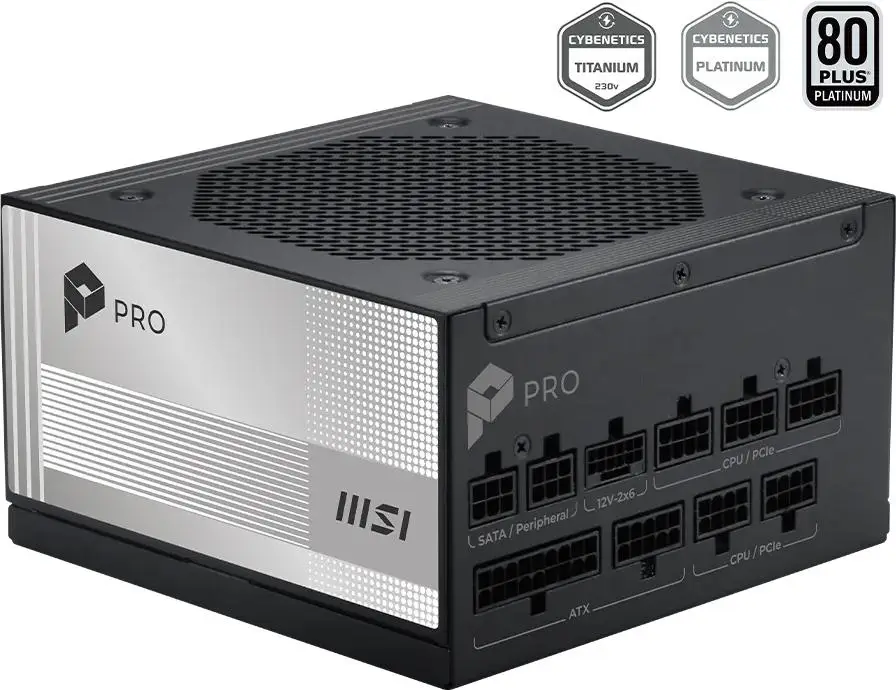 MSI PRO A850PL - PSU 850W 80+ PLATINUM ATX 3.1 PCIe 5.1 Fully Modular - Image 2