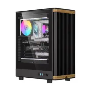 JualCASING FPMAX WIND SHELL G20 – ATX PC Case Include 3 FAN – Black Wood