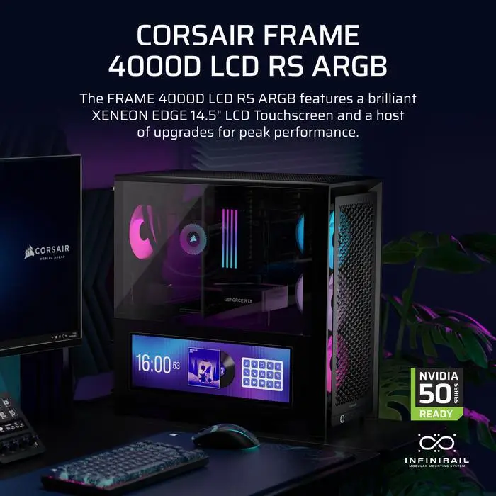 CASING CORSAIR FRAME 4000D LCD RS ARGB | E-ATX PC Case Include 4 Fan - WHITE - Image 2