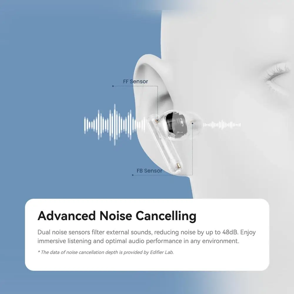 EDIFIER X5 PRO New | TWS ANC (Active Noise Cancellation) Bluetooth V6.0 IP55 - Blue - Image 5