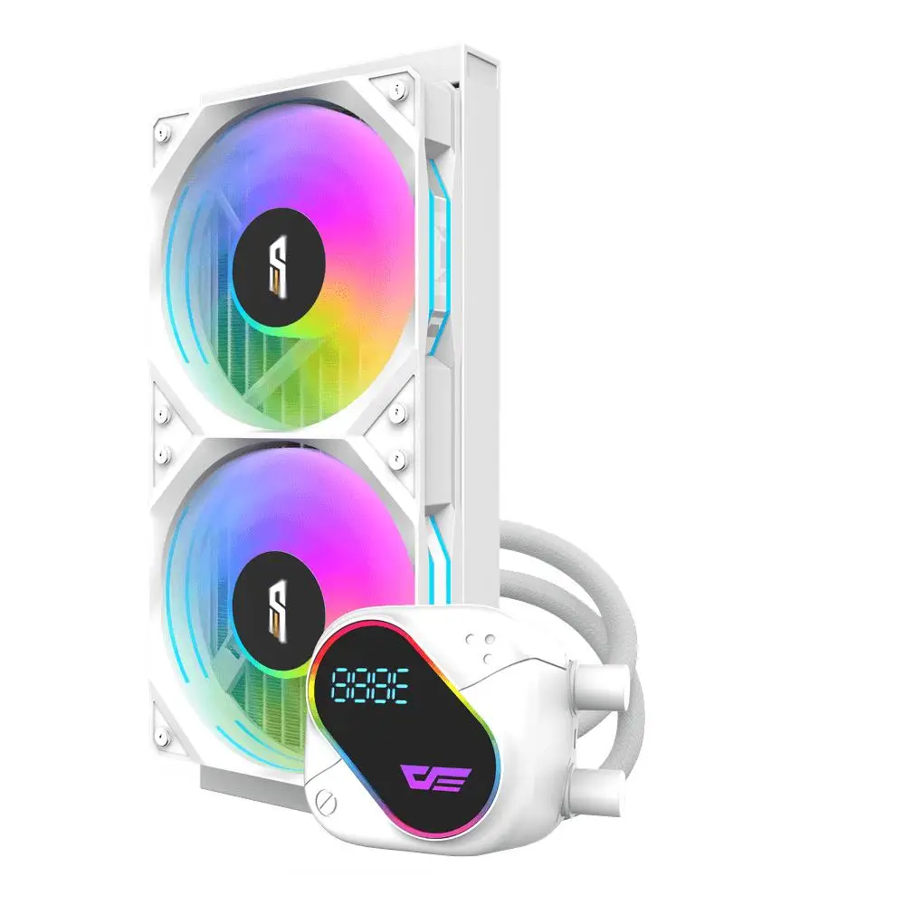 darkFlash Explore DO240 | AIO Liquid CPU Cooler ARGB with LCD Display - White - Image 2