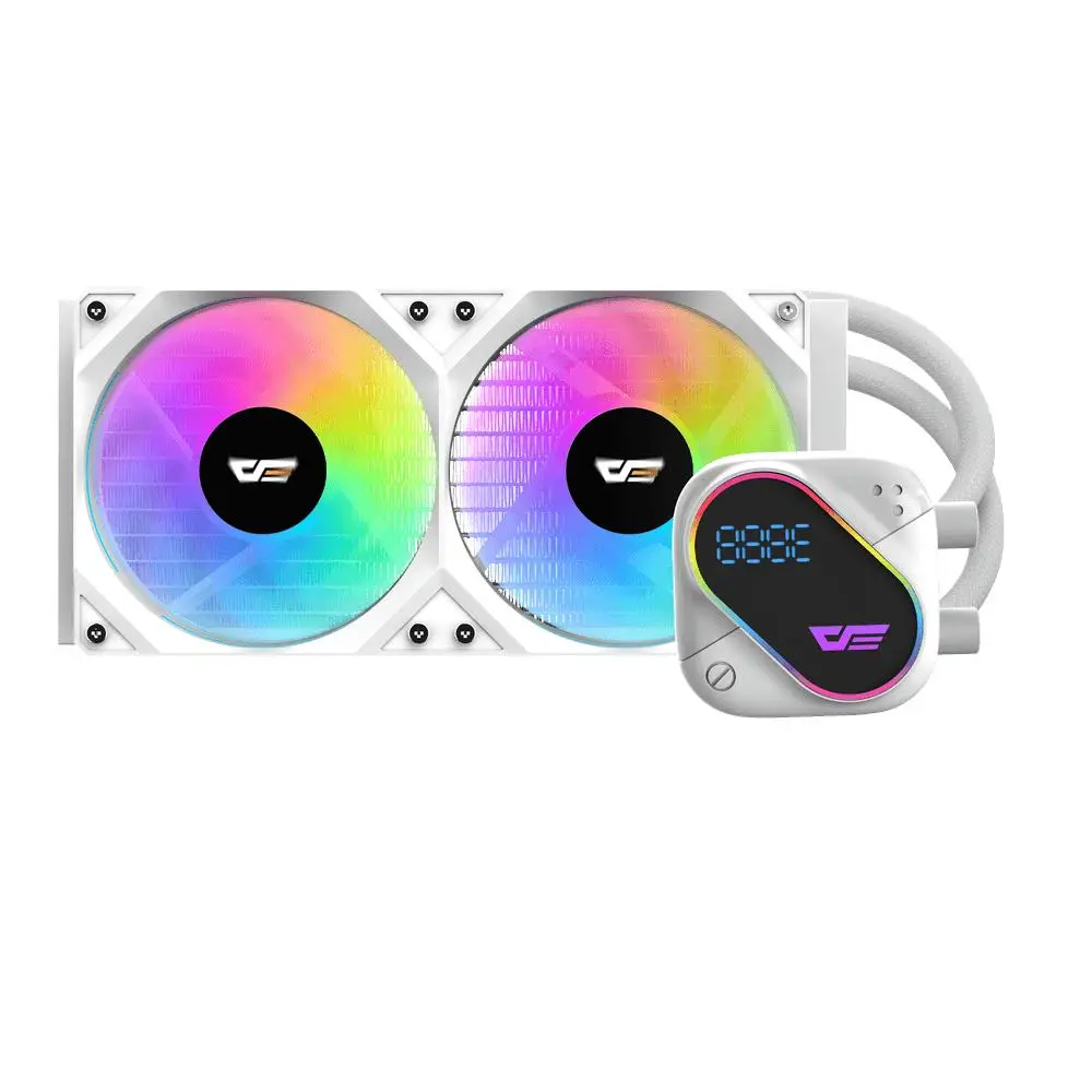 darkFlash Explore DO240 | AIO Liquid CPU Cooler ARGB with LCD Display - White - Image 4