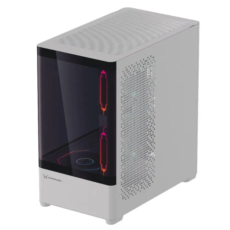 CASING FPMAX Diamond R4M Pro Luma - Micro ATX PC Case Include 3 FAN FRGB - White - Image 5