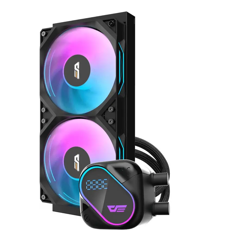 darkFlash Explore DO240 | AIO Liquid CPU Cooler ARGB with LCD Display - Black - Image 2