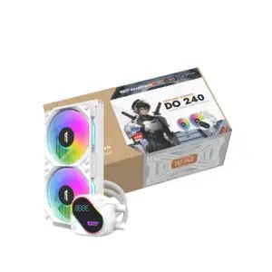 JualdarkFlash Explore DO240 | AIO Liquid CPU Cooler ARGB with LCD Display – White