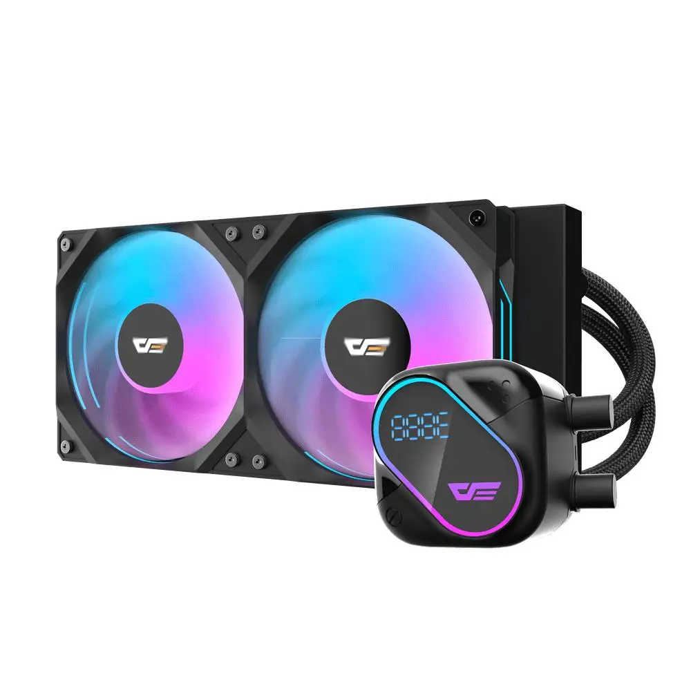 darkFlash Explore DO240 | AIO Liquid CPU Cooler ARGB with LCD Display - Black - Image 3