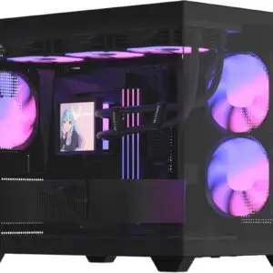 JualFormula V-Line Crystal Z2M PLUS AR V2 | ATX PC Case Included 3x120mm ARGB Fan – BLACK