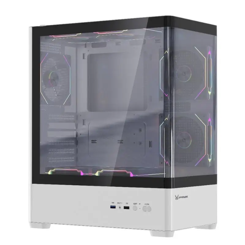 CASING FPMAX Diamond R4A Pro Nova - ATX PC Case Include 3 ARPW - White