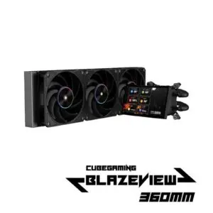 JualCUBE GAMING BLAZEVIEW 360 ARGB AIO Liquid Cooler – BLACK