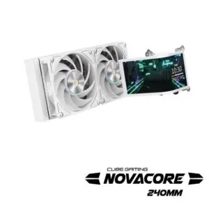 JualCUBE GAMING NOVACORE 240 ARGB AIO Liquid Cooler – WHITE
