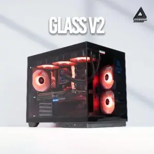 JualCasing PARADOX GAMING GLASS V2 BLACK | ATX PC Case with LCD Display Include 3 ARGB FAN