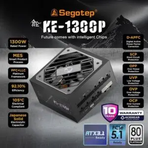 JualSEGOTEP KE-1300P BLACK | PSU 1300W 80+ PLATINUM PCIe 5.1 ATX 3.1