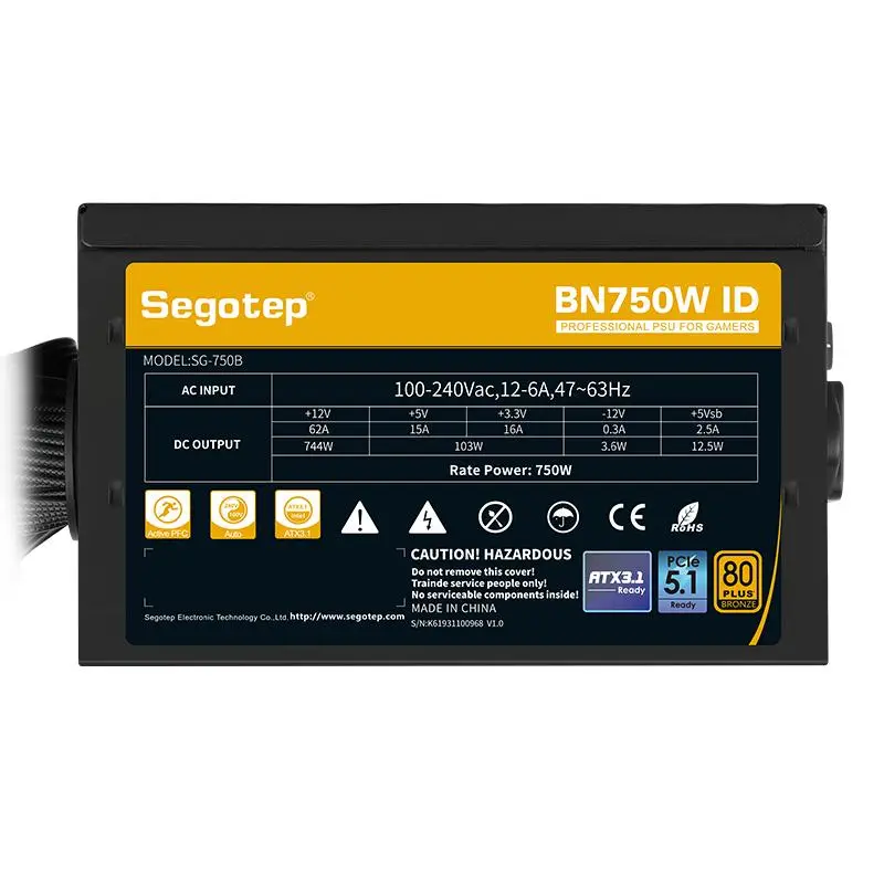 SEGOTEP BN750W ID | PSU 750W 80+ BRONZE PCIe 5.1 ATX 3.1