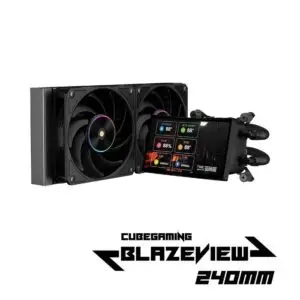 JualCUBE GAMING BLAZEVIEW 240 ARGB AIO Liquid Cooler – WHITE