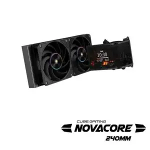 JualCUBE GAMING NOVACORE 240 ARGB AIO Liquid Cooler – BLACK