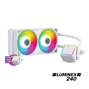 JualCUBE GAMING LUMINEX 240 ARGB AIO Liquid Cooler – WHITE