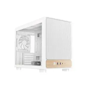 JualOcypus Delta C40 ARGB Digital | M-ATX Case Natural Wood Panel Include 3 Fan – WHITE