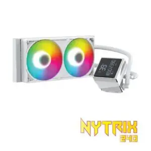 JualCUBE GAMING NYTRIX 240 ARGB AIO Liquid Cooler – WHITE