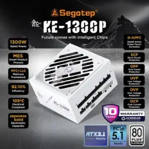 JualSEGOTEP KE-1300P WHITE | PSU 1300W 80+ PLATINUM PCIe 5.1 ATX 3.1