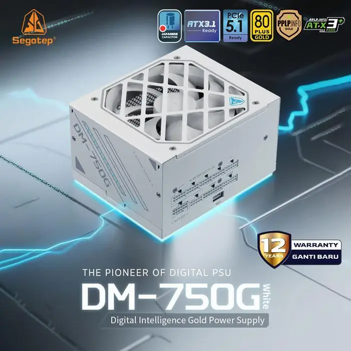 SEGOTEP DM-750G WHITE | PSU 750W 80+ GOLD PCIe 5.1 ATX 3.1
