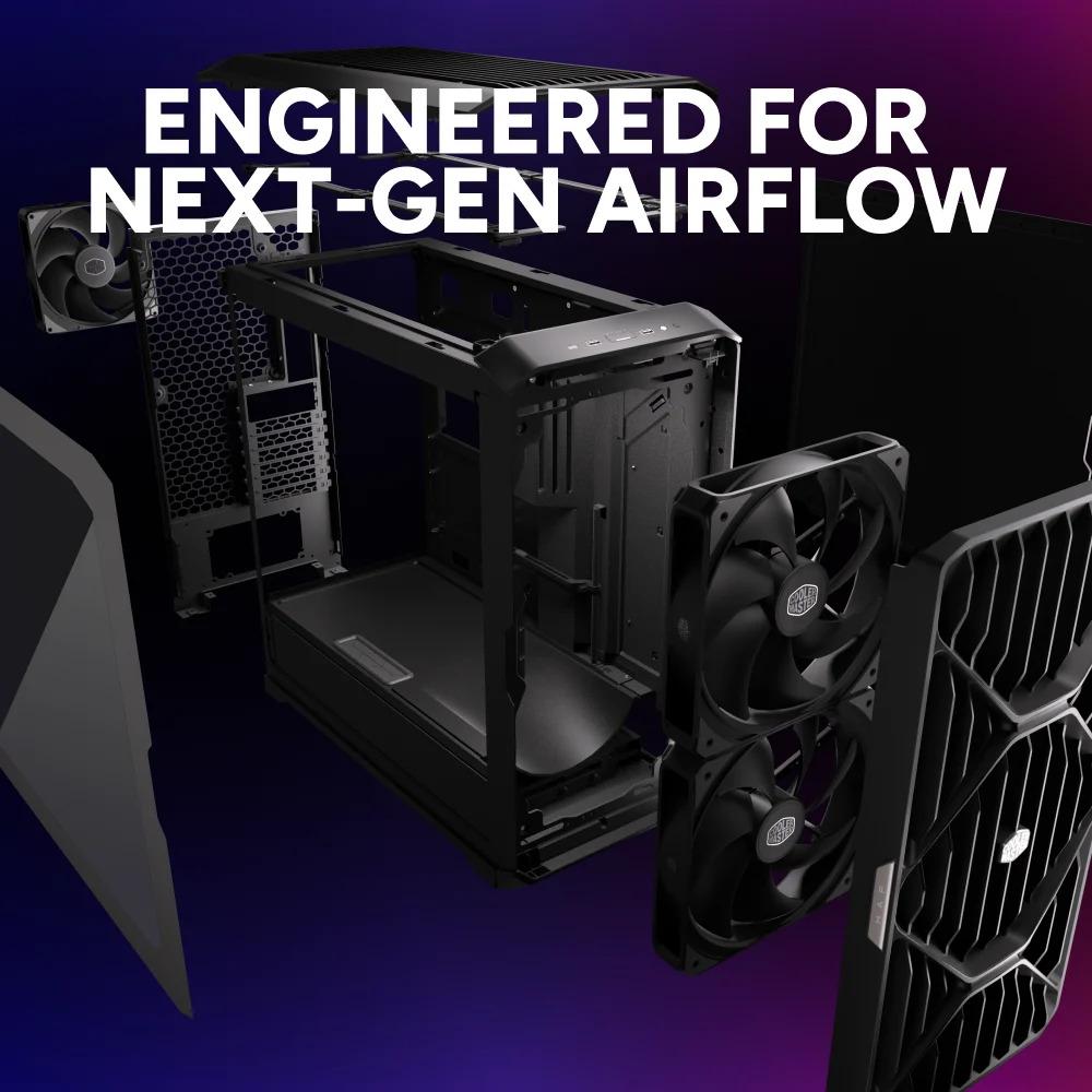 Cooler Master HAF II 500 Casing PC Gaming Mid Tower ATX Tempered Glass High Airflow Black - Image 6