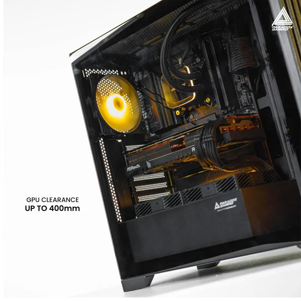 Casing PARADOX GAMING BLADESTORM | Aesthetic PC Case with Wooden Accent Panels - BLACK - Image 4